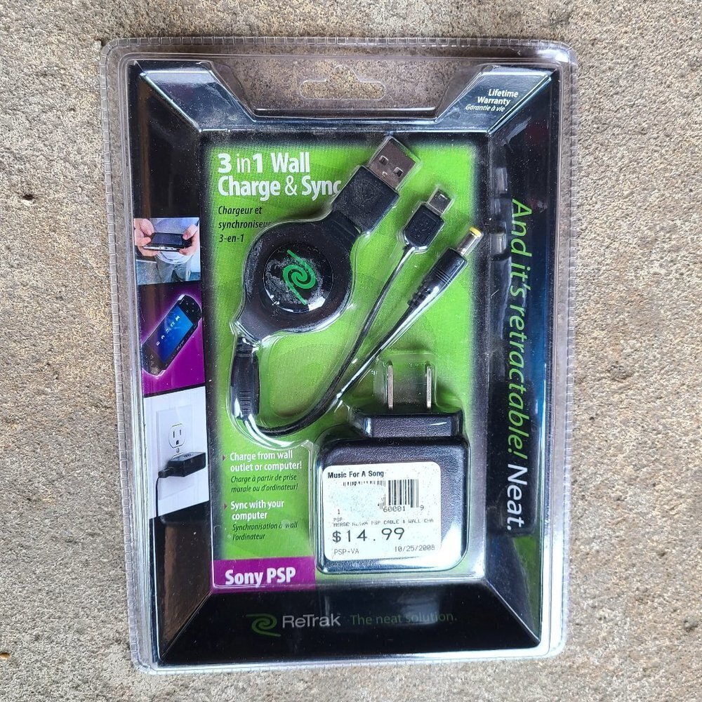 *3 for $30* Sony PSP - ReTrak 3 in 1 Wall Charge and Sync Adapter Cable